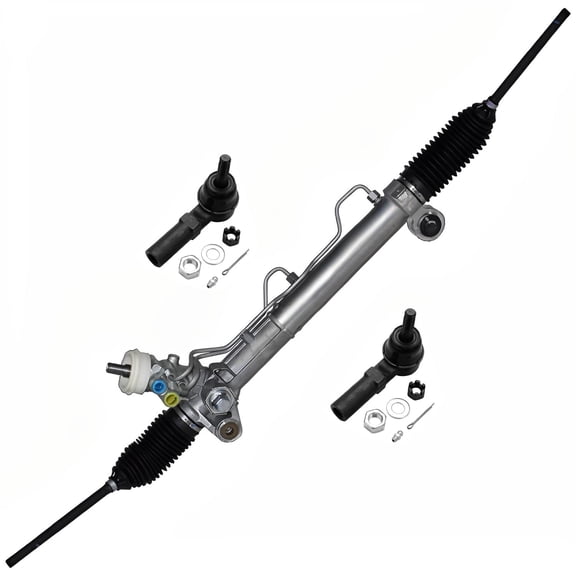 Detroit Axle - 3pc Rack and Pinion Kit for Buick LeSabre Lucerne Park Avenue Pontiac Bonneville, Power Steering Rack and Pinion Front Outer Tie Rod Ends