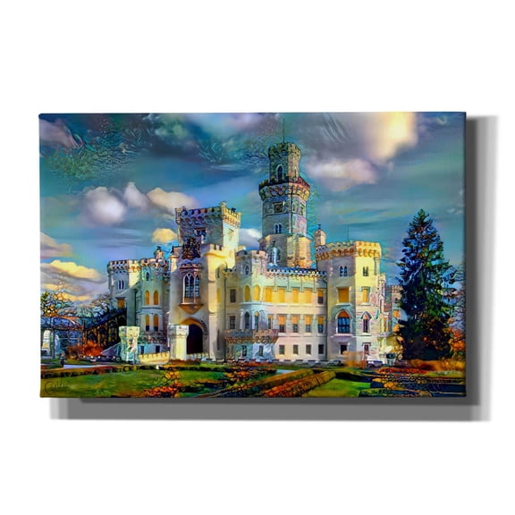 Epic Graffiti 'Hluboka nad Vltavou Czech Republic Hluboka Castle' by Pedro Gavidia, Canvas Wall Art, 60"x40"