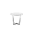 thumbnail image 2 of Pemberly Row Oyster Gloss Lacquer & High Polished Steel Metal Side Table - White, 2 of 4