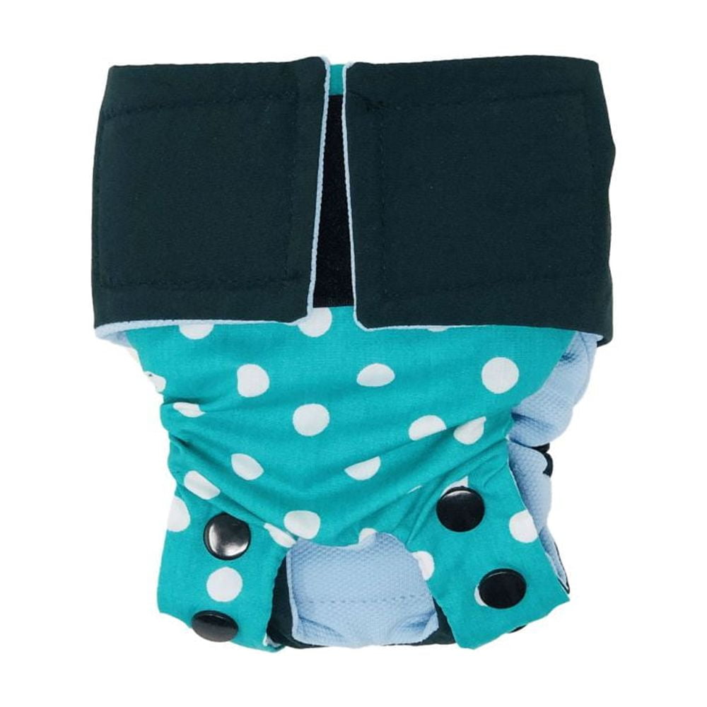 Barkertime Turquoise Blue Polka Dot Cat Diaper Snappy
