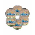 thumbnail image 7 of 15 Inch Round Placemats Set of 6, Black Plaid Easter Non Slip Heat Insulation PP Table Mats, Truck Spring Floral Bunny Animals Wooden Washable Place Mats for Kitchen Dining Party Table Decor, 7 of 7