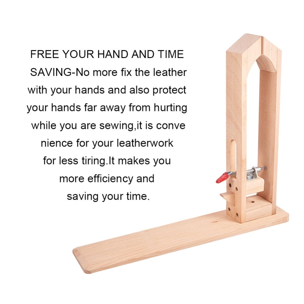 New Leather Retaining Clip Wood Tools Leather Lacing Pony Horse Clamp DIY Craft Sewing Desktop Tool BurlyWood 41x37cm