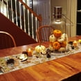 thumbnail image 4 of Table Runner Dresser Scarves 90 Inch Long,Thanksgiving Truck Pumpkin Squirrel Linen Dining Table Runners Fall Maple Leaf on Orange Plaid Tabletop Scarf for Wedding Holiday Party Kitchen, 4 of 9