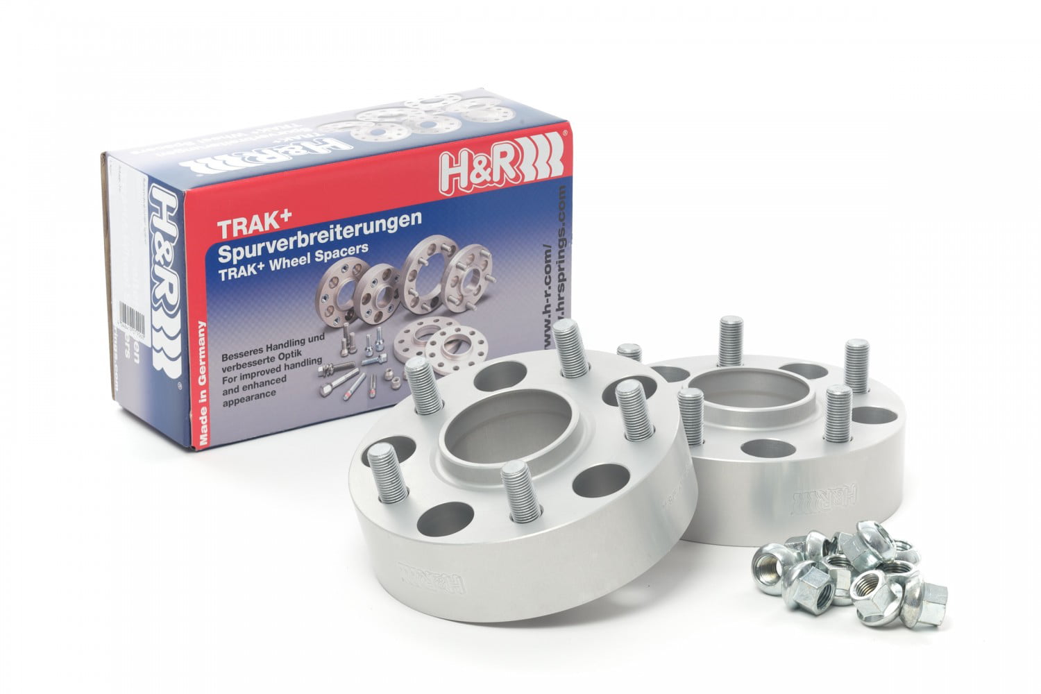 H&R Trak Stud Wheel Spacers DRM 25mm 5x115 14x1.5 Thread 71.5 Center Bore