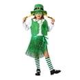 thumbnail image 1 of Fête de la Saint-Patrick pour Filles, Sans Manches, Polyester, Ensemble de Robe de Fête, 5 Pcs, 1 of 6
