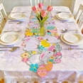 thumbnail image 4 of KUKIDSVO Easter Embroidered Table Runner, Hollow Bunny Egg Linen Cloth for Party Table Decor, 13.78×58.27in, Size L, 4 of 6