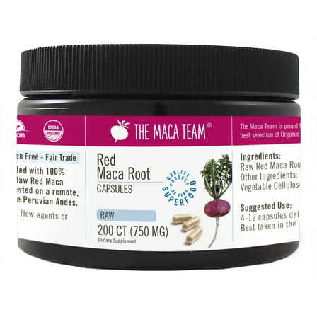 Organic Raw Red Maca Capsules