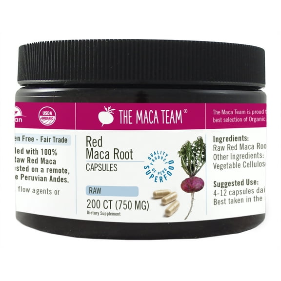 Organic Raw Red Maca Capsules