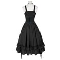 thumbnail image 7 of KICILVS Gothic Clothes for Women Solid Color Sleeveless Corset Dress Lace Up Bodice Layered Asymmetrical Hem Party Dress Black, 7 of 7