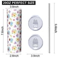thumbnail image 3 of Pioneer Flower Floral Print Pattern 20oz Skinny Tumbler with Straw & Lid, Double Wall Vacuum Insulated Cup, Leak-Proof, Cup Holder Friendly, Hot 6H Cold 12H, 3 of 6