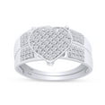 thumbnail image 4 of AFFY White Natural Diamond Heart Trio Wedding Ring Set In 14k White Gold (0.75 Cttw), Ring Size- 12, 4 of 8