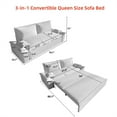 thumbnail image 3 of 70.1" Queen Pull Out Sofa Bed, 3-in-1 Convertible Sleeper Sofa with Side Storage and 2 Pillows, Multi-Functional Velvet Loveseat Bed for Living Room, Bedroom, Apartment, Office, Beige, 3 of 6