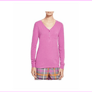 DKNY Women's Bright Future Long Sleeve Top, Orchid, Size L