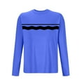 thumbnail image 3 of GuangCheng Mens Tees Printed Striped Long Sleeve T-Shirts,Classic Fit,Soft,Breathable,Pullover Tops,Blue,Size 4XL, 3 of 3