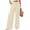 *Beige, variant on ClodeEU Women's High Waisted Wide Leg Dress Pants, Elastic Waist Flowy Trousers with Pockets, Casual Workwear Beige,Women's Plus L
