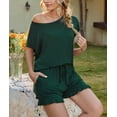 thumbnail image 6 of Loritta Pajamas Set for Woman Short Sleeve for Woman 2 Piece Round Neck Summer Lounge Set,S-2XL, 6 of 6