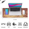 thumbnail image 5 of Large Desk Mat & Mouse Pad - Pink Gold Marble, Laptop Protector, Cute Pink Desk Accessories (31.5x11.8in), 5 of 7
