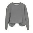 thumbnail image 4 of MKOSPLRT Fall Sweatshirts for Girl 1-12Y Crew Neck Pullover Tops Solid Long Sleeve Sweat Shirts Lightweight Running Shirts, 4 of 7