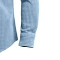 thumbnail image 6 of Men's Big & Tall Waffle-Knit Shirt Button Down Long Sleeve Dressy Shirt Casual Formal Blouse,XXXXL,Sky Blue, 6 of 6
