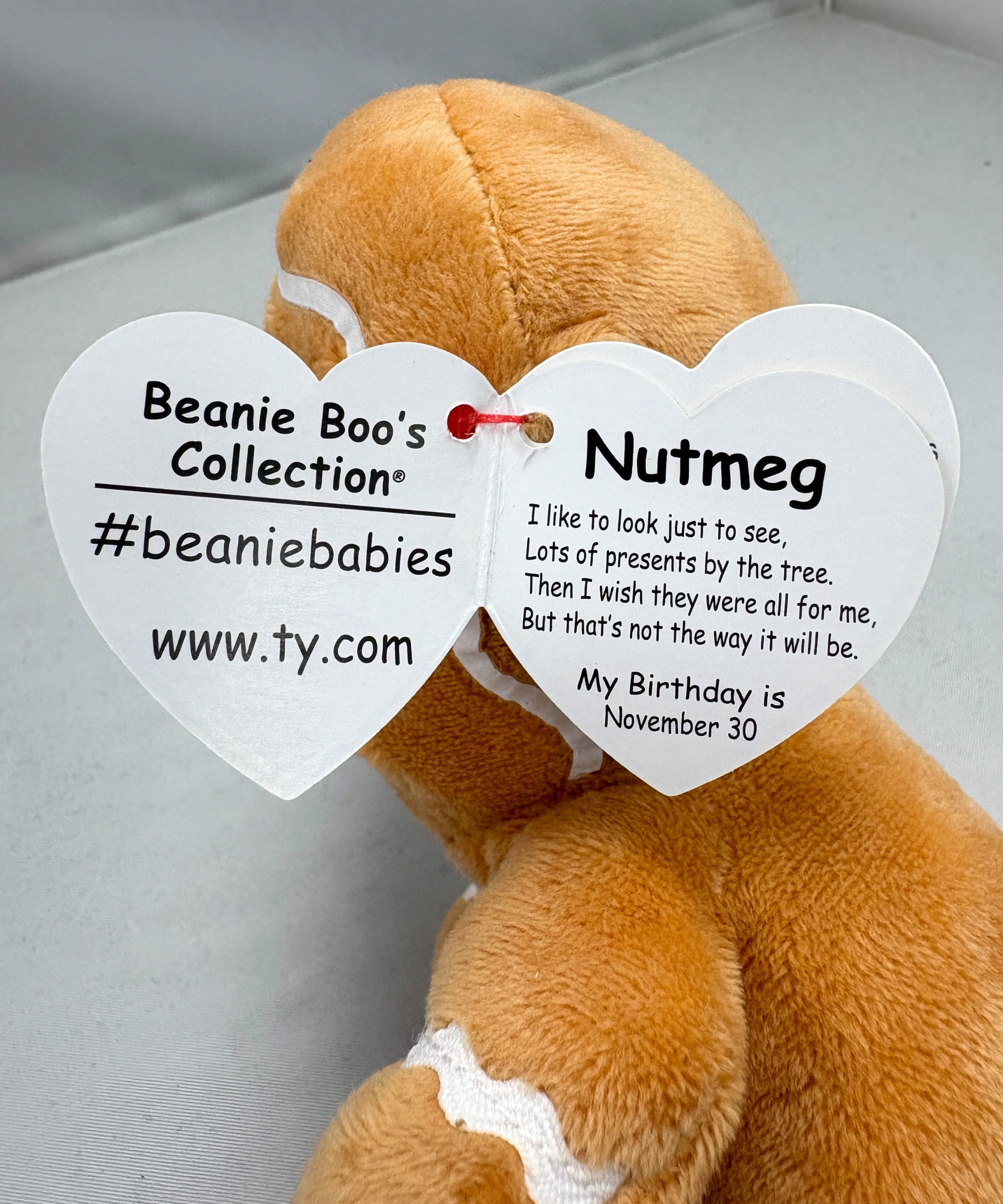 Ty, Beanie Boos, Nutmeg The Gingerbread Man, 15 cm, Christmas