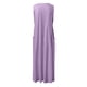 thumbnail image 5 of Vestido largo sin mangas con cuello en V y color liso para mujer: corte holgado, bolsillos, vestido informal cómodo para el día a día., 5 of 5
