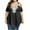 Black, variant on Fesfesfes Plus Size Summer Tops for Women Lace Splicing V Neck Camisole Tops Loose Ruffle Patchwork Pleated Tunic Cold Shoulder Elegant Tops