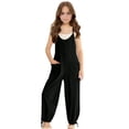 thumbnail image 2 of LYHaoo Jumpsuit for Girls Girls Sleeveless Jumpsuit With Adjustable Spaghetti Straps And Side Pockets Casual Summer Romper For Big Kids And Comfortable Pull On Play Outfit,Sizes 13-14 Years, 2 of 6