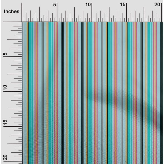 oneOone Organic Cotton Poplin Twill Fabric Multicolor Stripe Printed Fabric 1 Yard 42 Inch Wide