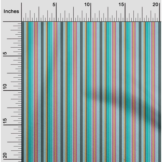 oneOone Viscose Chiffon Fabric Multicolor Stripe Printed Fabric 1 Yard 42 Inch Wide