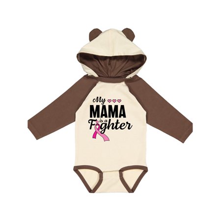 

Inktastic Breast Cancer Awareness My Mama is a Fighter Gift Baby Boy or Baby Girl Long Sleeve Bodysuit