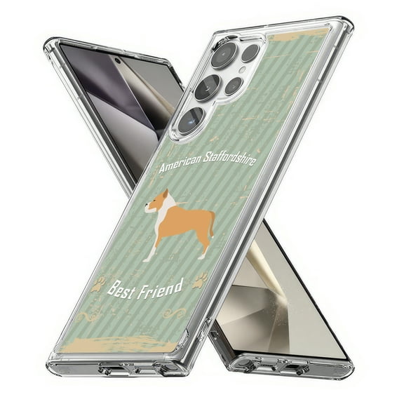 TalkingCase Slim Fit Phone Case Compatible for Samsung Galaxy S24 Ultra(Not S24, S24  Plus), Staffordshire Dog Print, Lightweight,Flexible, USA Print