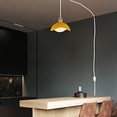 thumbnail image 3 of Kiven Plug in Pendant Light, Modern Hanging Light Fixture with Orange Iron Shade, E26 Socket Dimmable Pendant Light for Bedroom Hallway Kitchen Island, 3 of 7
