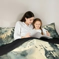 thumbnail image 4 of jejeloiu Spooky Castle Bedding Comforter Set 7 Pieces,Black Halloween Bat Full Bedding Set,Orange Splatter Ink Fitted Sheet Flat Sheet For Boys,Breathable Home Decor Reversible, 4 of 8