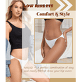 thumbnail image 4 of CF String Bikini Panties High Cut Stretchy Soft Modal Low Waist Underwear Ladies Hipster Panties Multi Pack(6W,3XL), 4 of 8