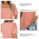 thumbnail image 5 of Manga corta Manga abullonada Cuello cuadrado Moda Casual Versátil Camiseta suelta Blusa, 5 of 6