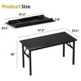 thumbnail image 3 of Computer Desk Office Desk 47 inches Folding Table with BIFMA Certification Computer Table Workstation No Install ed, Black Brown, 3 of 8