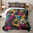 thumbnail image 2 of Homewish French Bulldog Dog Bed Spread Queen,Pet Themed Queen Coverlet Set,Pink Yellow Blue,3-Piece, 2 of 7