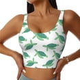 thumbnail image 3 of Goofa Sea Turtle Printed Sports Bras for Women, High Impact Running Bra Workout Crop Tank Tops Longline Sports Bra Push up-Large, 3 of 9