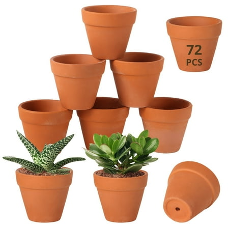 72 PCS Small Clay Pots, Mini Terracotta Pots, Ceramic Pottery Planters Terra Flower Pots, Succulent Nursery Pots for Windowsill Cactus Plant DIY Crafts Festival Events Favors