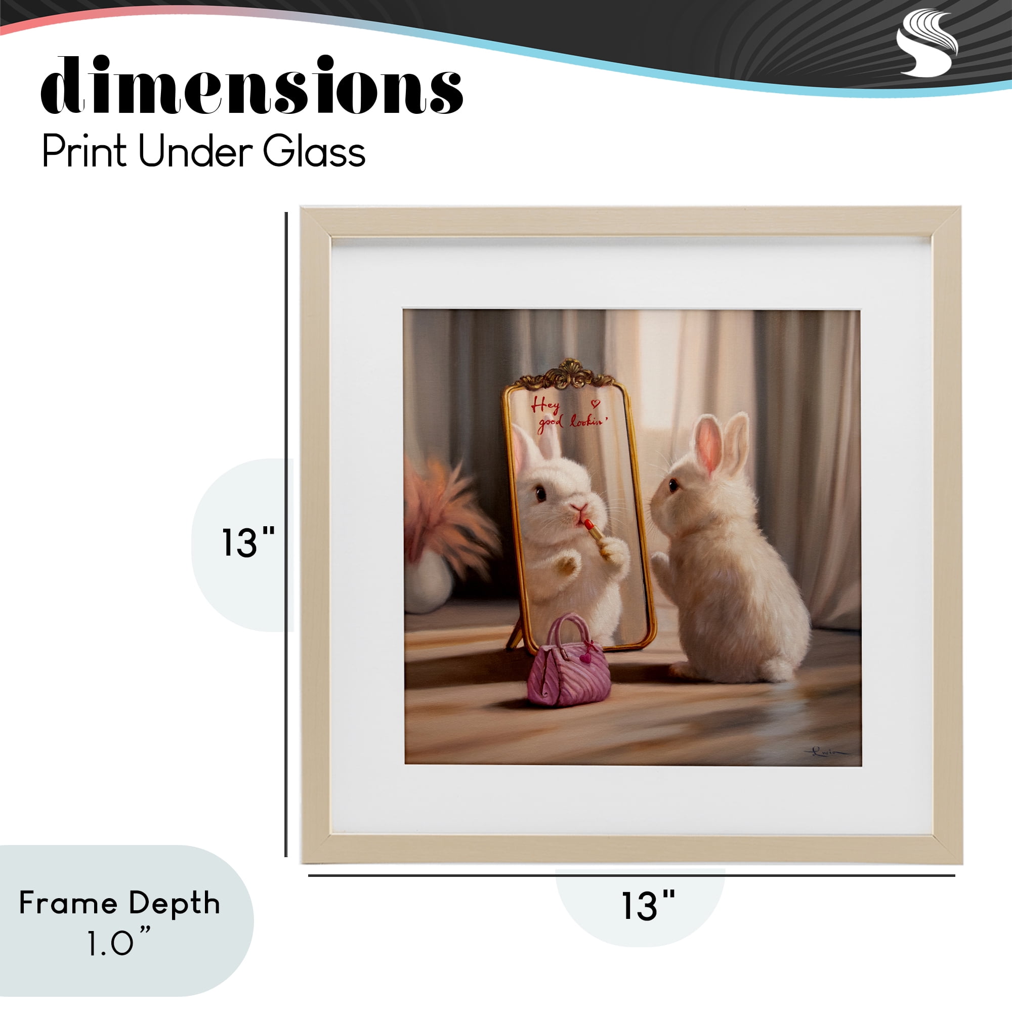 Stupell Industries Final Touch Makeup Bunny Birch Framed Print Under Glass, design by Lucia Heffernan