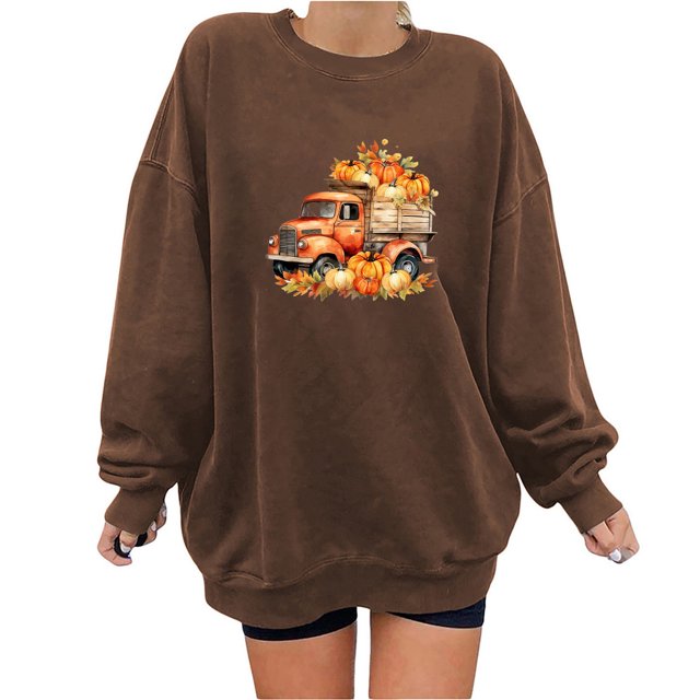 ICHUANYI Liquidación Moda de mujer Otoño Impreso Blusa suelta de manga larga Cuello redondo Casual Pullover Tops Sweatershirt ICHUANYI WER202308170950