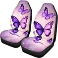 thumbnail image 5 of Pzuqiu Purple Cute Butterfly Car Seat Cover Full Set, Washable Automotive Vehicle Auto Interior Decor, Easy to Install Auto Interior Protector Universal Fit for Most Cars And Trucks — 4 Pack, 5 of 7