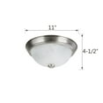 thumbnail image 3 of 11 in. 2-Light Brushed Nickel Flushmount with White Alabaster Glass Diffuser, 3 of 3