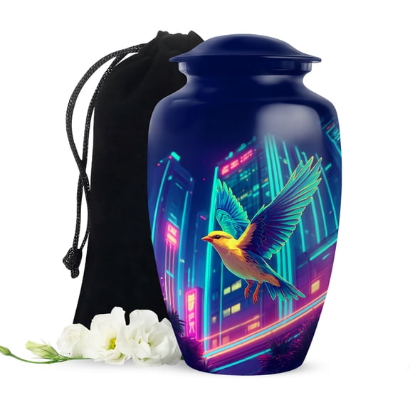 Sparrow Memorial Cremation Urns For Adult Brother, Pink Urn For Male And Female, Blue Urn For Human Ashes Adult Man, Funeral Urns For Mom And Dad, Large 10 Inch