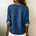 thumbnail image 6 of Loose Fit Soft Dressy Pullover Sweater Tops Women's Spring Round-Neck Denim Casual Comfortable Long-Sleeved Top Blue Xxl, 6 of 7
