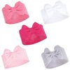 Hudson Baby Infant Girl Headbands 5pk, White Pink, 0-24 Months