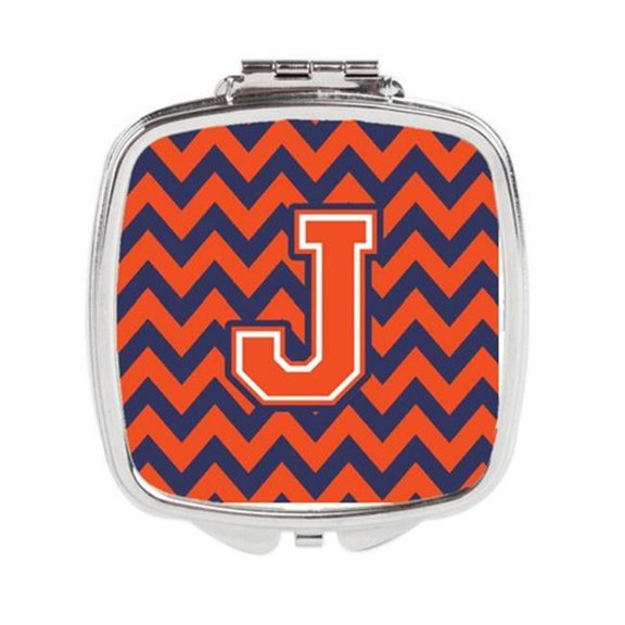 Letter J Chevron Orange & Blue Compact Mirror - 3 x 0.3 x 2.75 in.