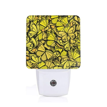 

Sigee Yellow Butterflies for Night Lights Plug into Wall Dusk to Dawn Sensor Warm White Led Night Light 0.5W for Kid Hallway