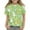 Green, variant on AUNVITO Boys Girls Printed Casual Short Sleeve T-shirt Round Neck Top Y2K Daily Wear