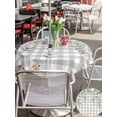 thumbnail image 5 of Outdoor Tablecloth with Umbrella Hole for Patio/Picnic/Party/Camping, Watercolor Floral Waterproof Table Cloth Round Cover Washable, Spring Flowers Leaves Plants Gray Plaid (Dia 54"), 5 of 8